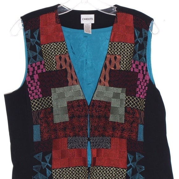 CHICO’S Vintage Tapestry Embroidered Vest - Picture 3 of 8